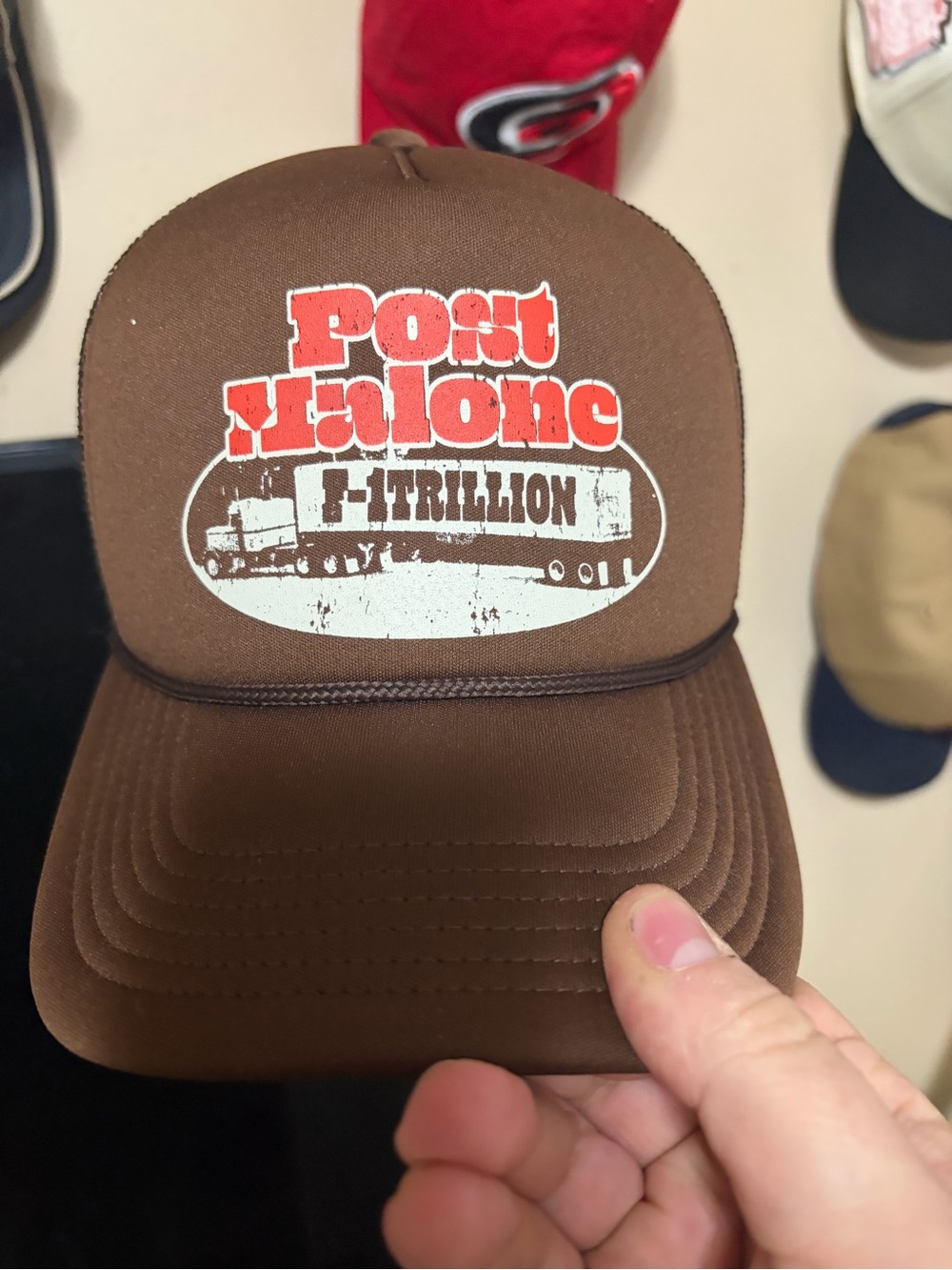 post malone F-Trillion Brown Trucker Hat